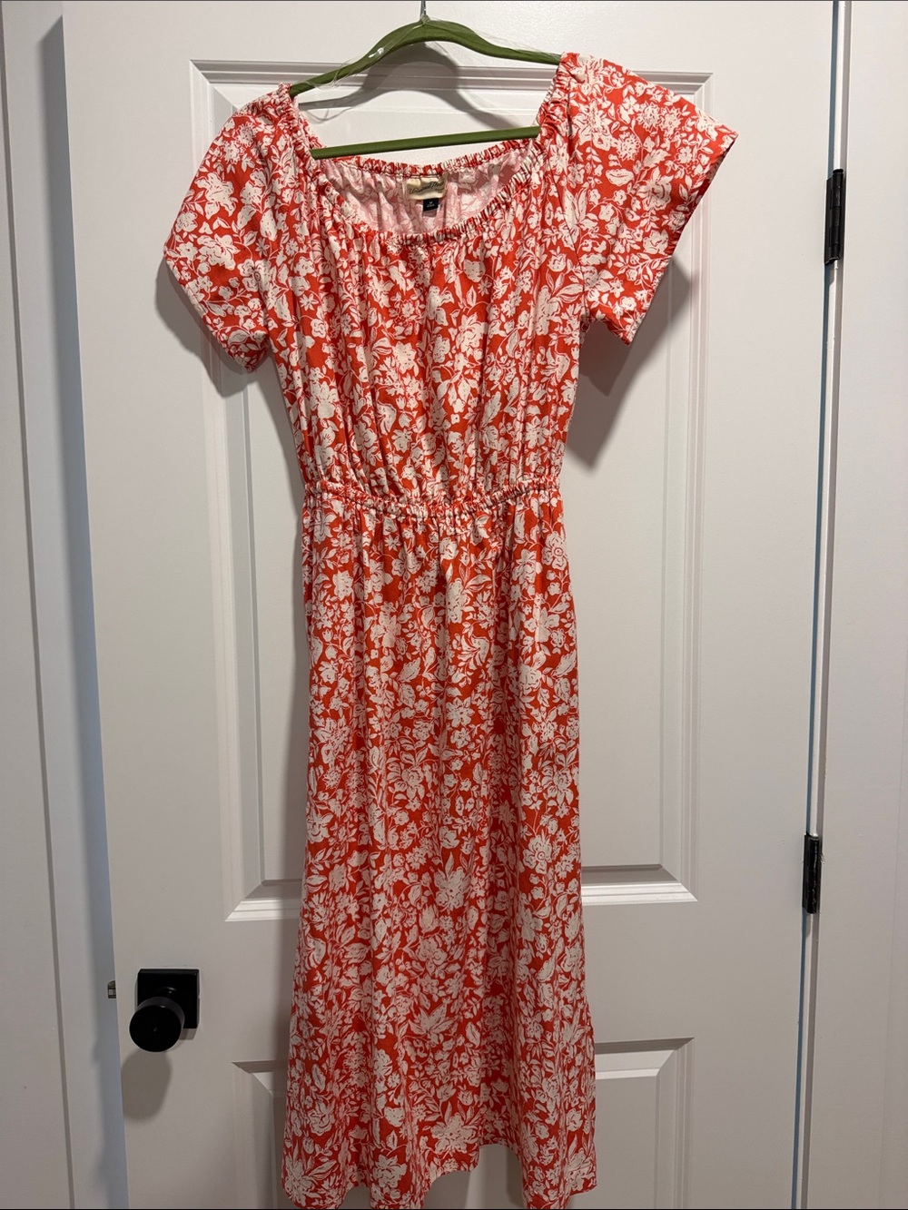 Universal Thread Orange and White Floral Midi Dress